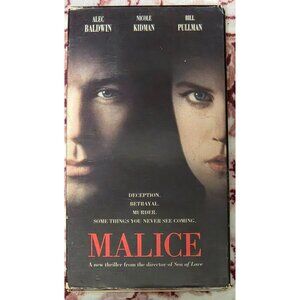 Malice (VHS, 1993) Alec Baldwin, Nicole Kidman Bill Pullman Suspense Thriller
